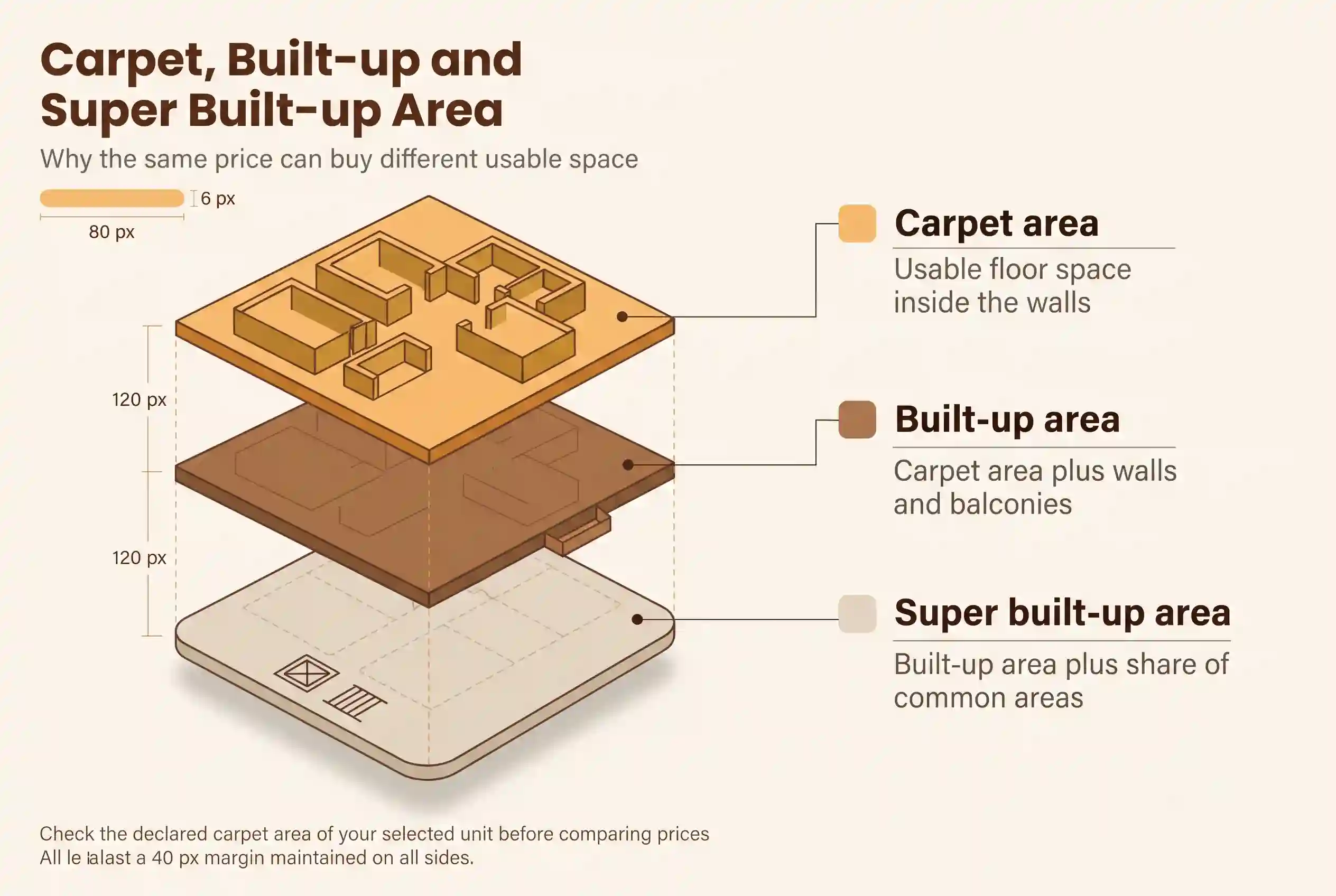 Compare Prices Using Carpet Area